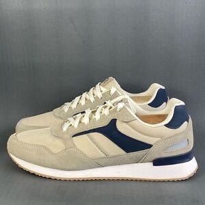 Beige and Navy Sneakers